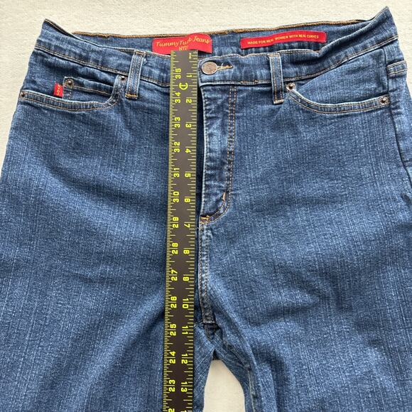 NYDJ Tummy Tuck Jeans Women Size 12 Bootcut Blue Denim Slimming Style 4000 - Picture 8 of 14